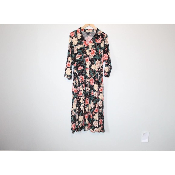 Torrid Floral Button Midi Challis Shirt Dress Black Plus Size 3 3X H14301 - Picture 12 of 16